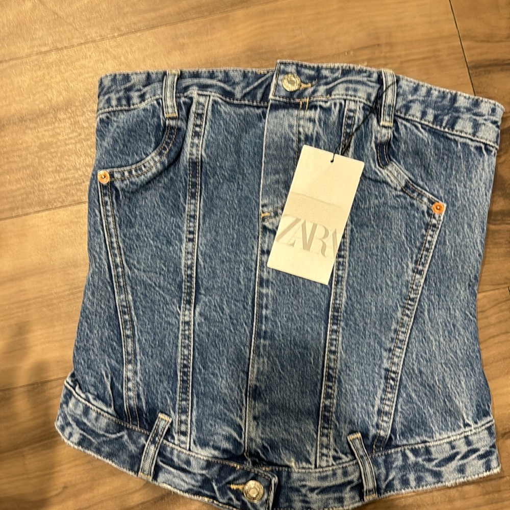Denim corset size medium /w zipper down back